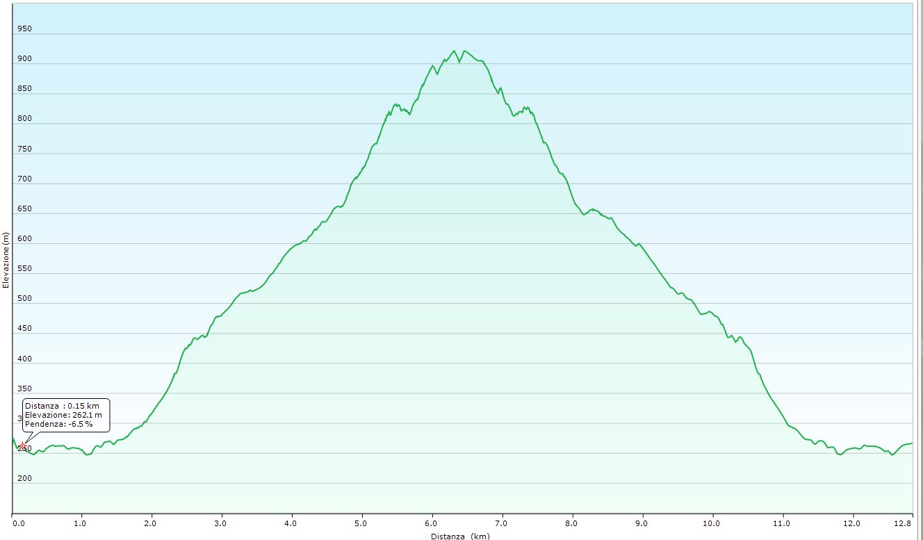 Altimetria escursione Montovolo