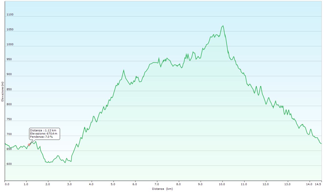 Altimetria escursione Orsigna